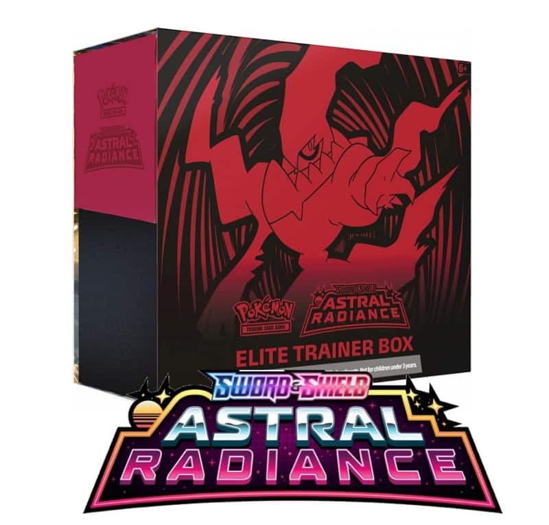 A picture from the side of a Pokémon Sword & Shield Astral Radiance Elite Trainer Box