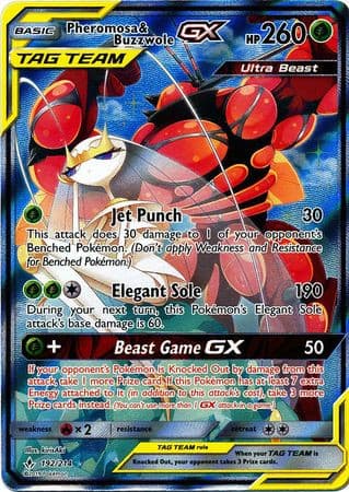 Pheromosa & Buzzwole GX Pokemon 192/214 xccscss.