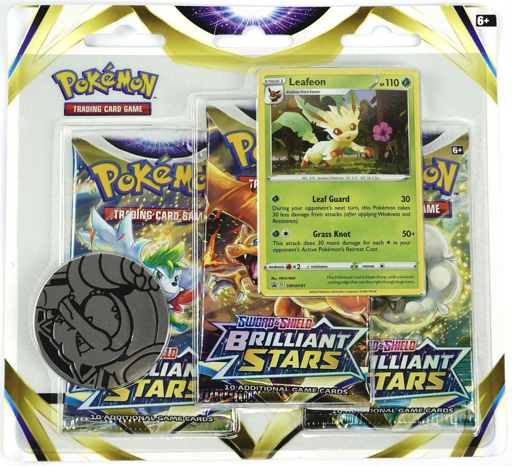 Pokémon TCG Sword & Shield: Brilliant Stars 3 booster blister Leafeon xccscss.