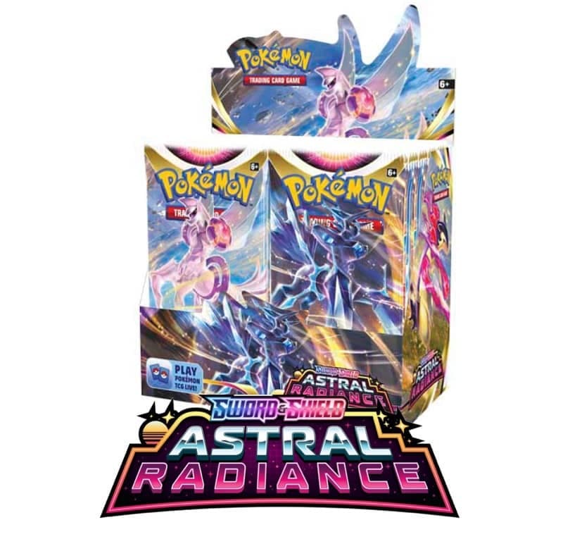 This is a Pokemon Astral Radiance Booster Box from the side