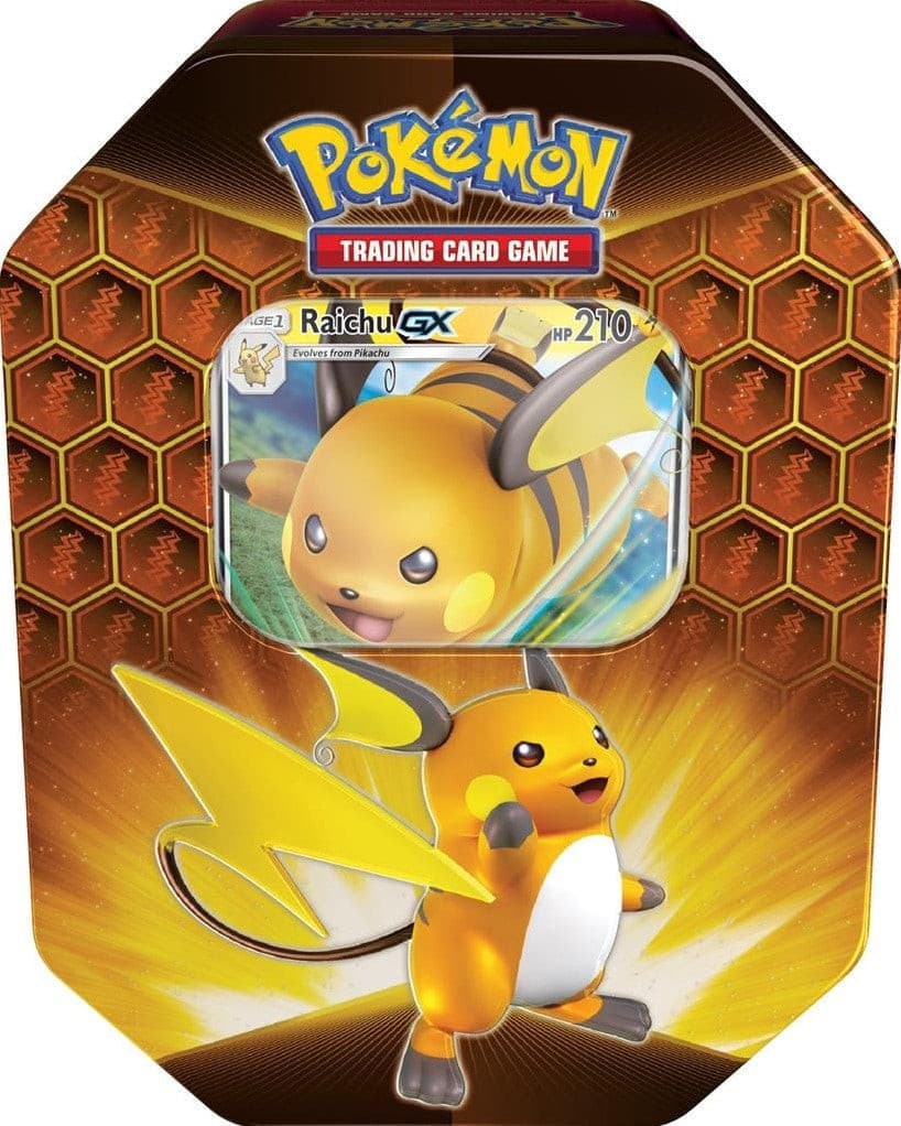 Pokemon Hidden Fates Raichu GX Tin Box xccscss.