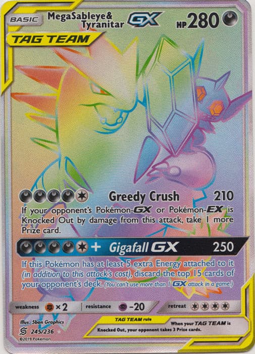 Mega Sableye & Tyranitar GX - 245/236 - Hyper Rare xccscss.