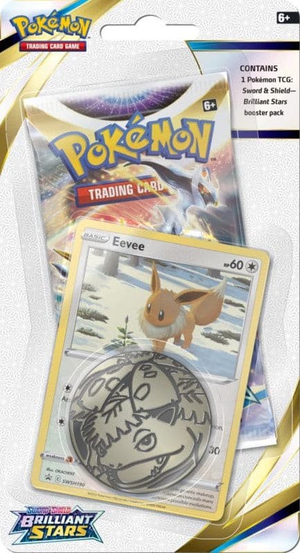 Pokemon Sword & Shield: Brilliant Stars Checklane Booster Pack Eevee xccscss.