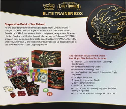 Pokemon Lost Origin Elite Trainer Box achterkant