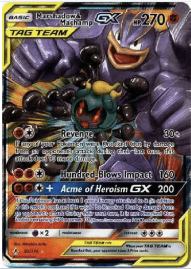 Pokemon - Marshadow & Machamp GX - 82/214 - Ultra Rare - Unbroken Bonds - NM/M xccscss.