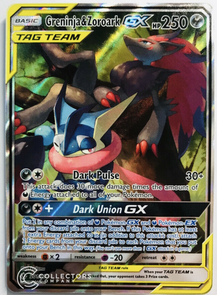 Pokemon - Greninja & Zoroark GX - 201/214 - Full Art - Unbroken Bonds - NM/M xccscss.