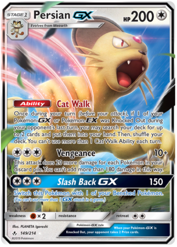 Persian GX 149/214 Pokémon Unbroken Bonds xccscss.