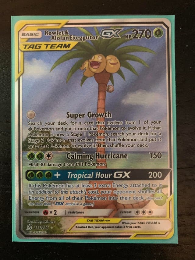 Rowlett & Alolan Exeggutor GX 215/236 Super Rare xccscss.