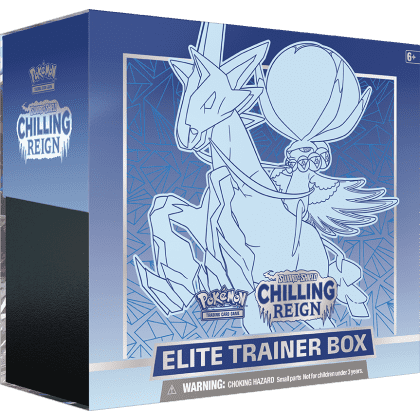 Pokemon: Sword & Shield 6 Chilling Reign - Elite Trainer Box: Ice Rider Calyrex xccscss.